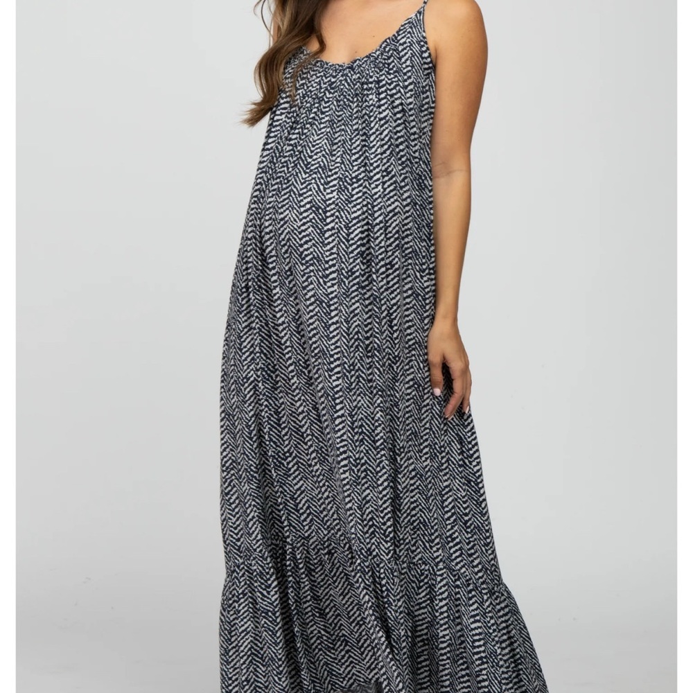NWT Black and White Maxi Sundress with Spaghetti Straps for Casual Wear